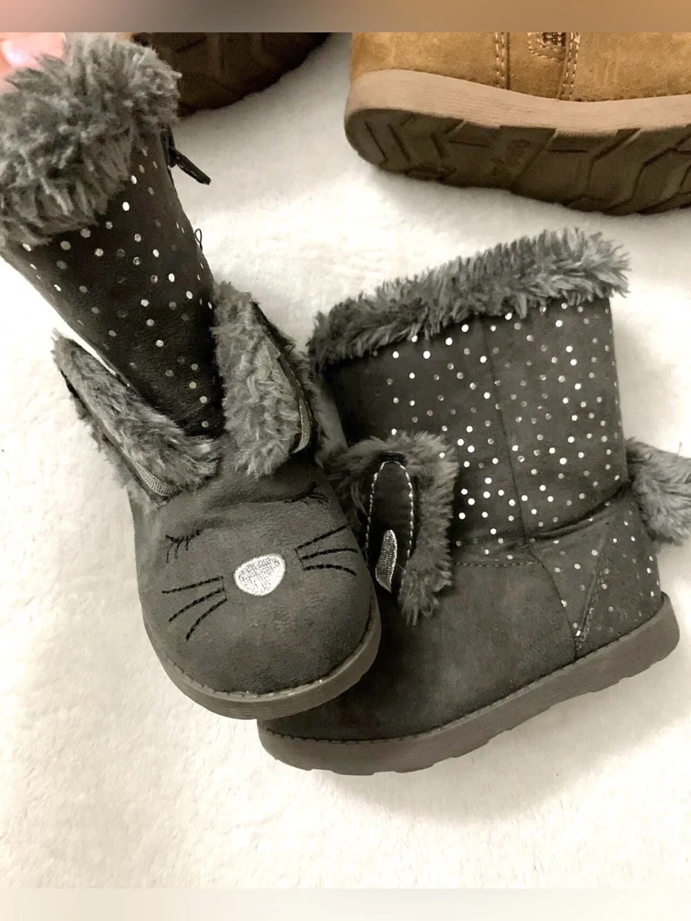 Big lot Girls Shoes,Boots Size US 7/8 Black Leather Excellent Condition